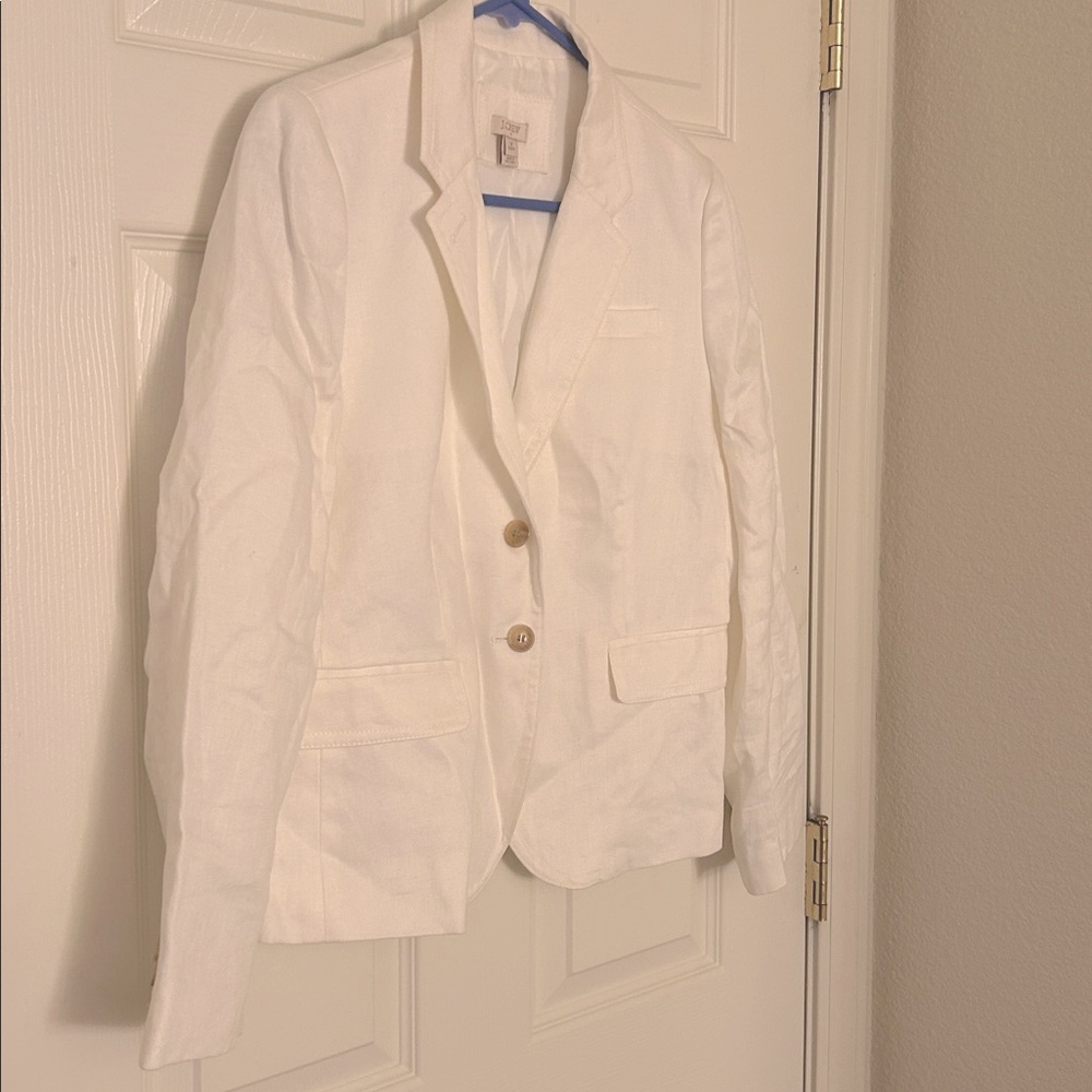 J. Crew Women's White Linen Blazer - Picture 5 of 16